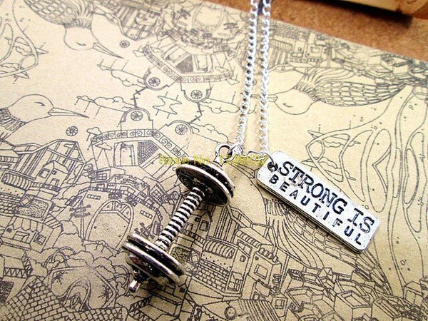 heavy barbell necklace
