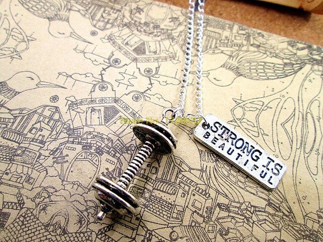 heavy barbell necklace