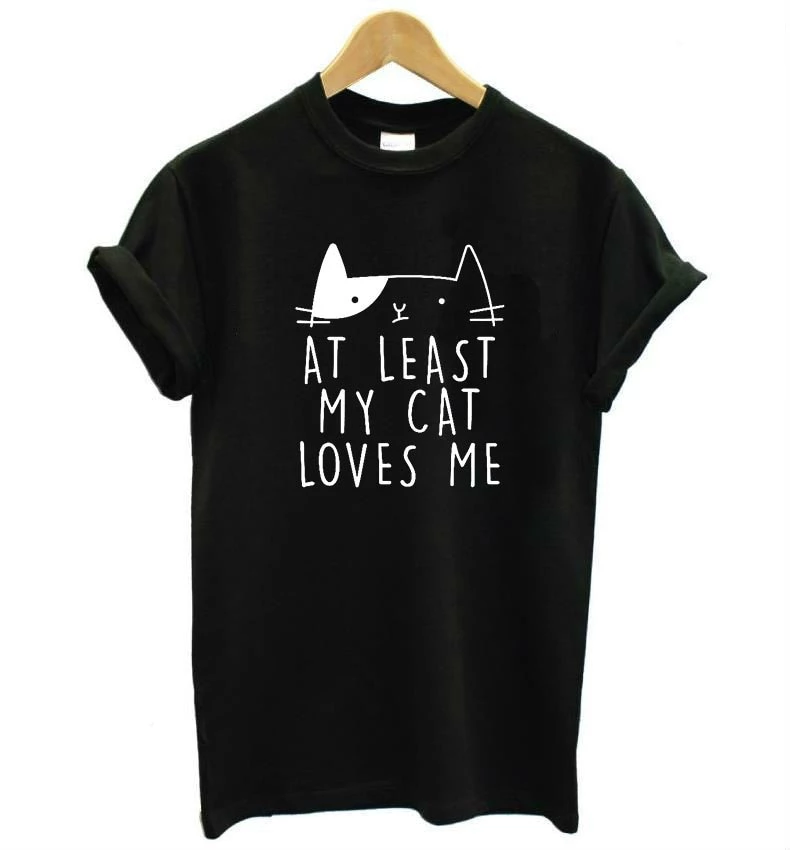 At Least My Cat Loves Me Print T-Shirt Main image