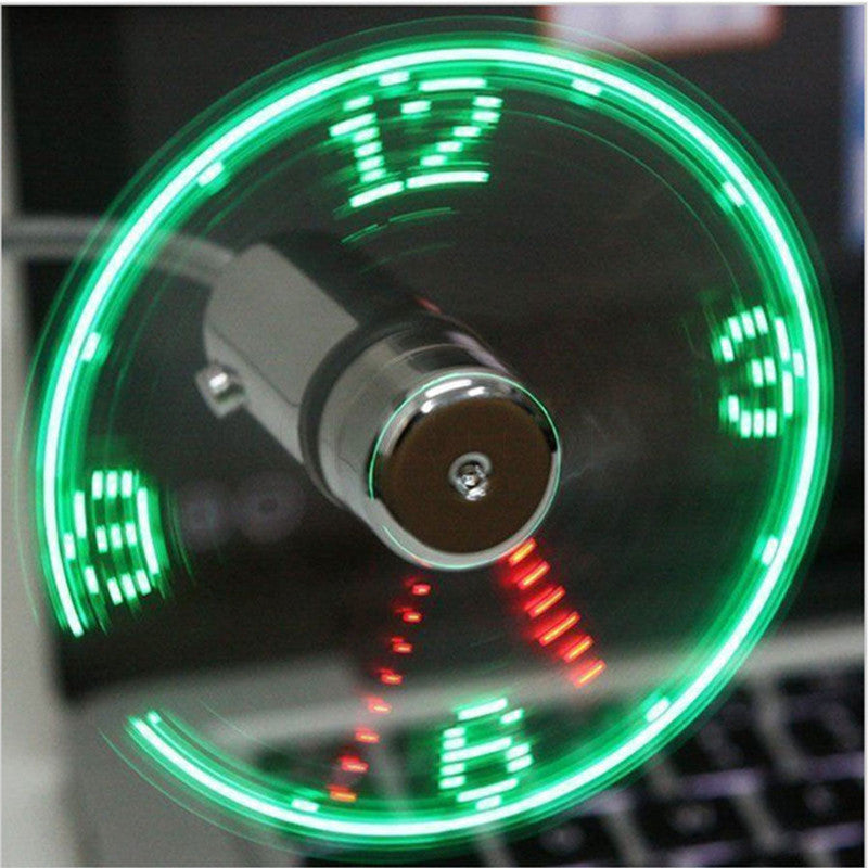 Mini USB Fan LED Clock