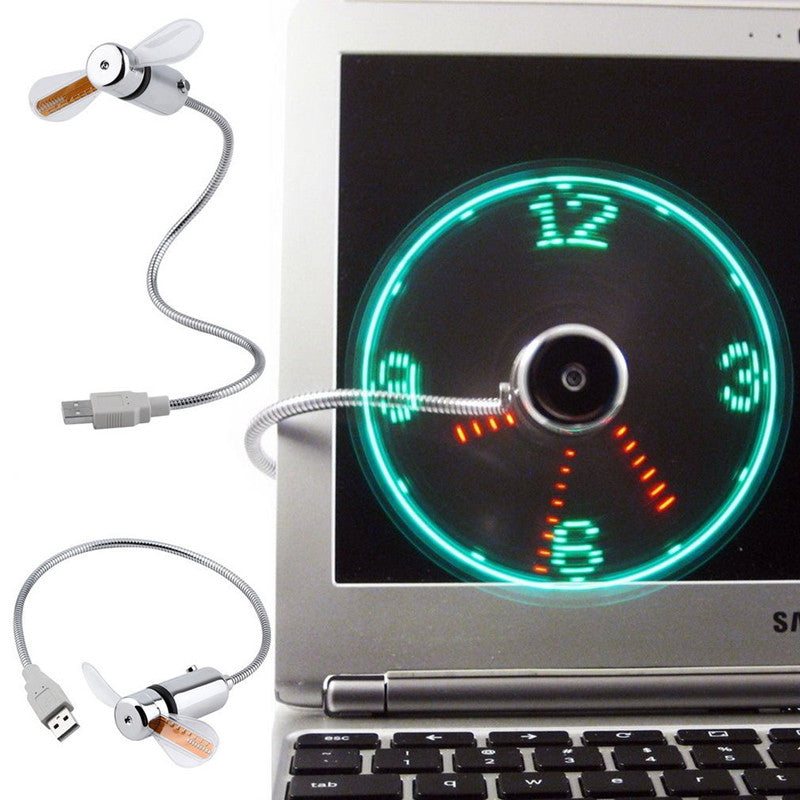 Mini USB Fan LED Clock