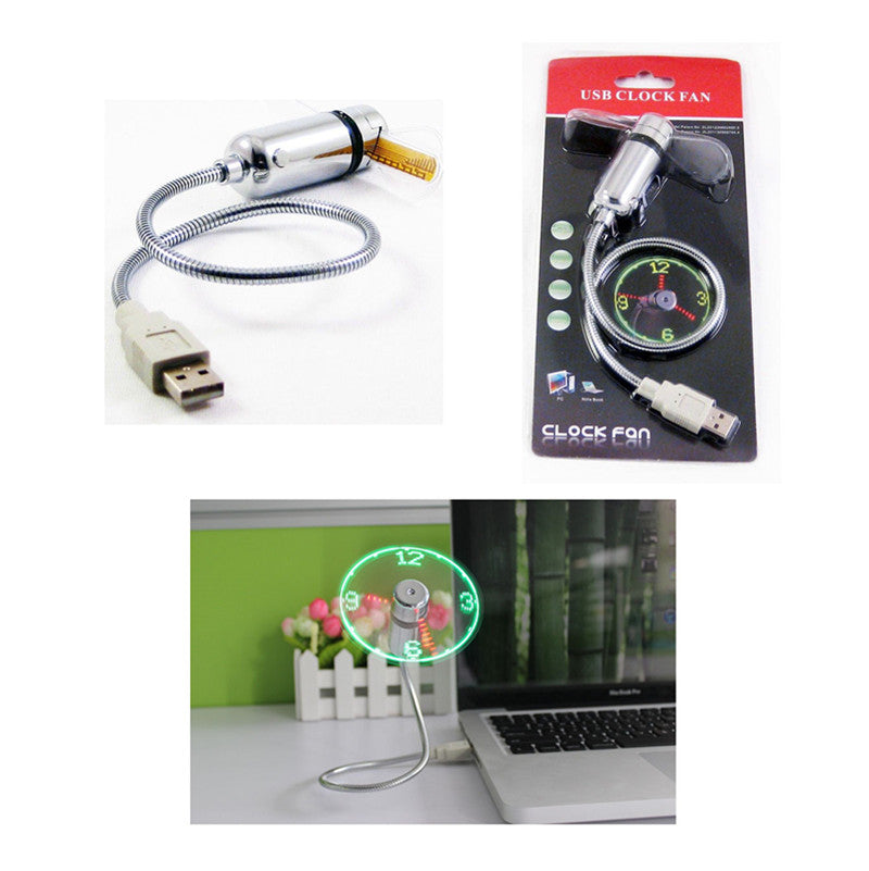 Mini USB Fan LED Clock