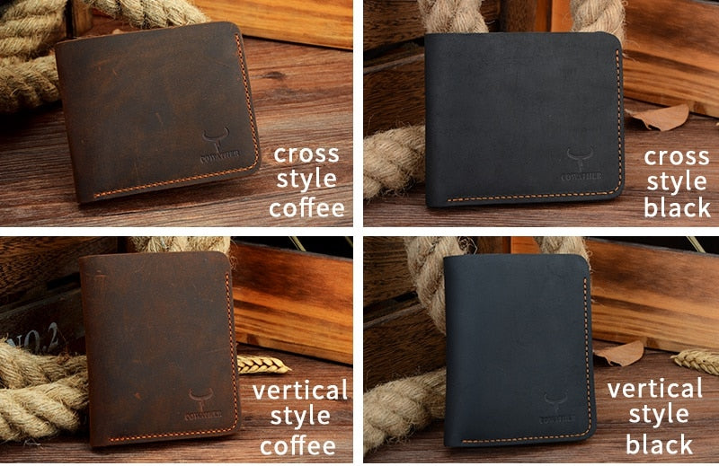 Crazy Horse Leather Mens Wallet