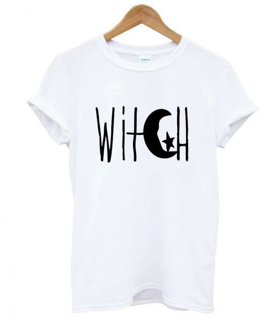 Witch Crescent Moon and Star Women T-Shirt