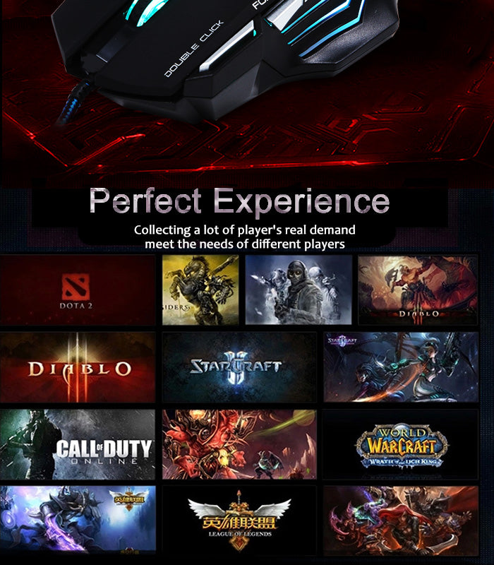Estone X7 3200DPI LED Optical 7D USB Wired Gaming Mouse - BLACK ...