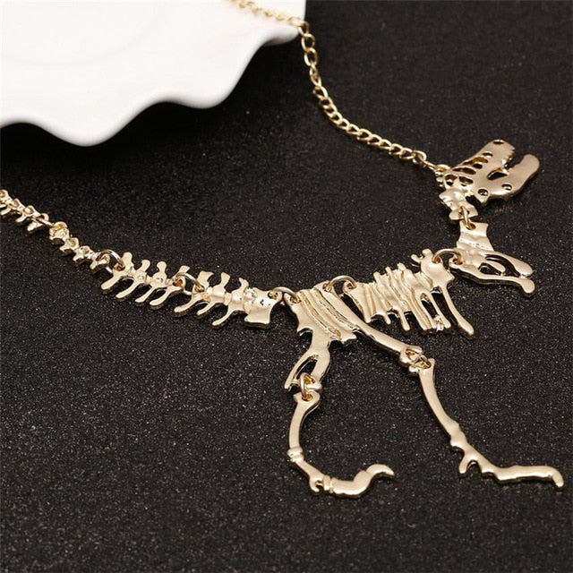 dinosaur necklace t rex necklace dinosaur skeleton necklace Main image