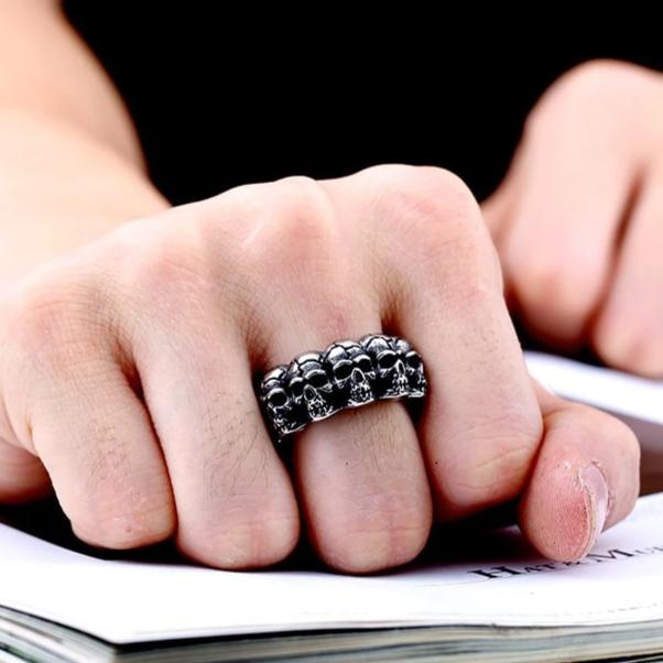 Skull Stainless Steel Punk Ring Secondary image