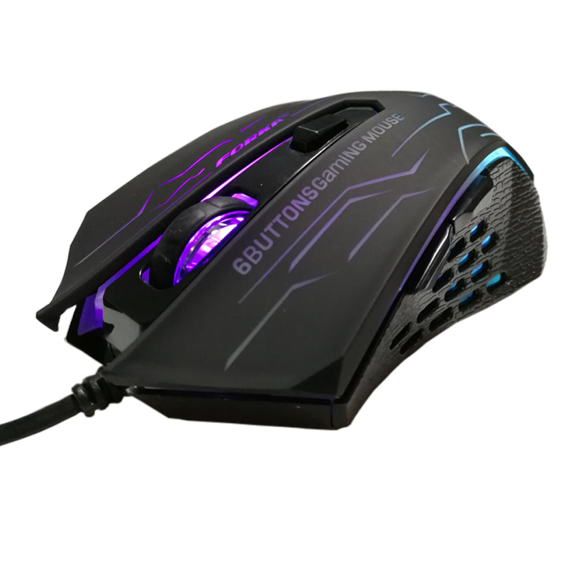 FORKA Silent Click USB Wired Gaming Mouse 6 Buttons 3200DPI