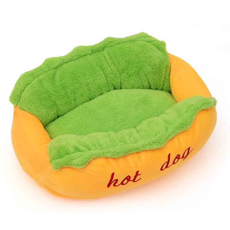 hot dog bed, hot dog dog bed, hot dog sofa, hot dog pet bed, hot dog bun dog bed