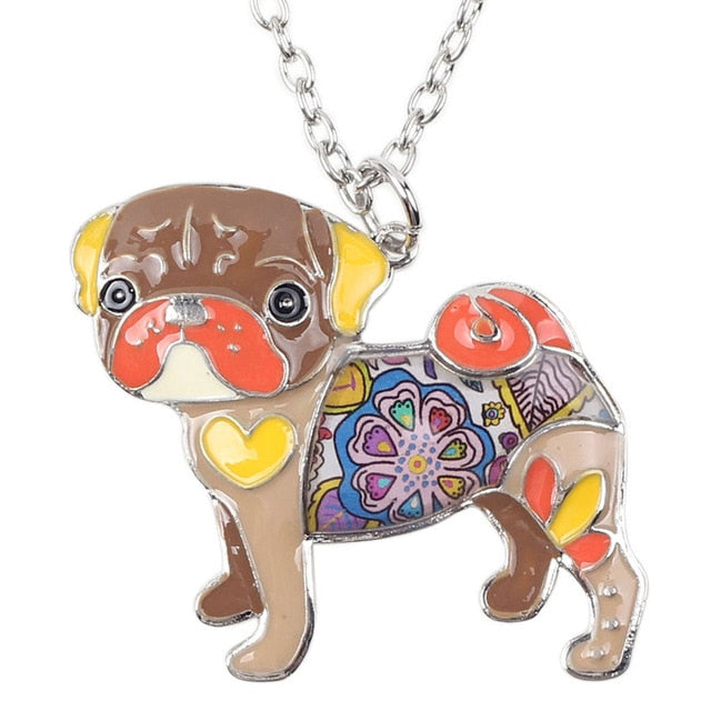 Pug Enamel Necklace