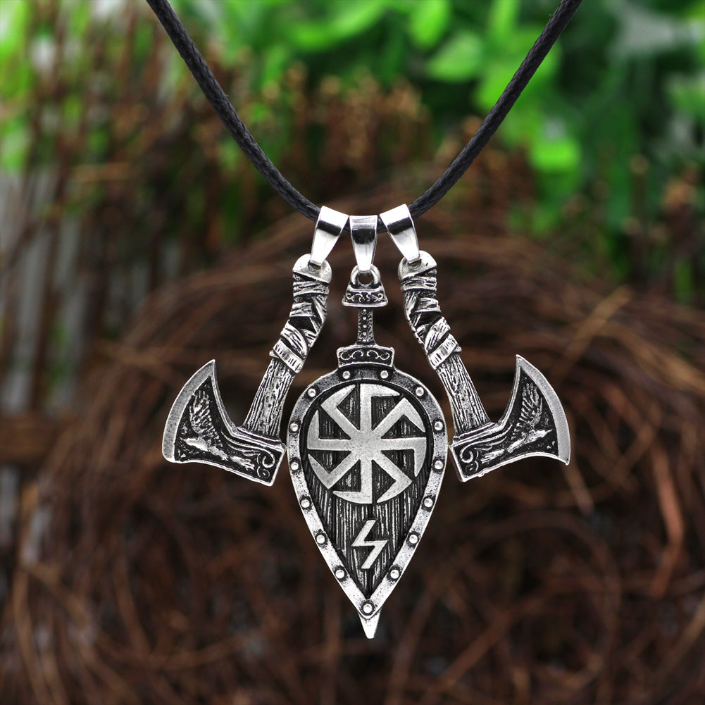 Axe & Shield Pendant Necklace Main image