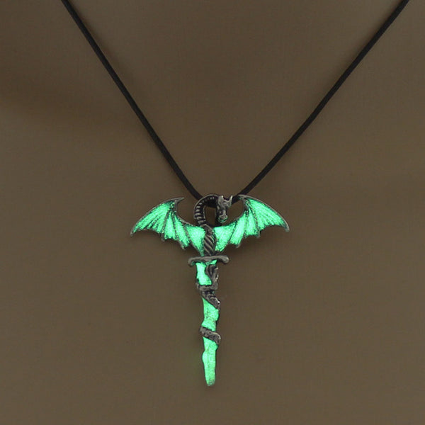 Glow In The Dark Dragon Sword Necklace