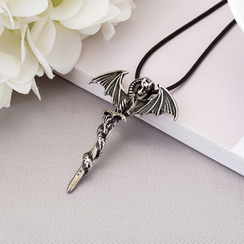 Glow In The Dark Dragon Sword Necklace