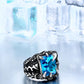 Dragon Claw Ring With Red/Blue/Black Stone