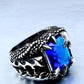 Dragon Claw Ring With Red/Blue/Black Stone