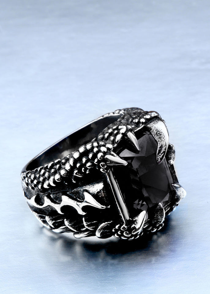 Dragon Claw Ring With Red/Blue/Black Stone