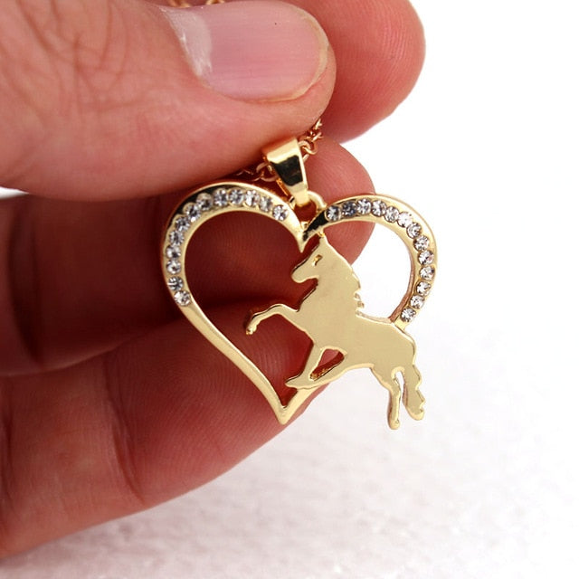 Running Horse Heart Necklace Secondary image