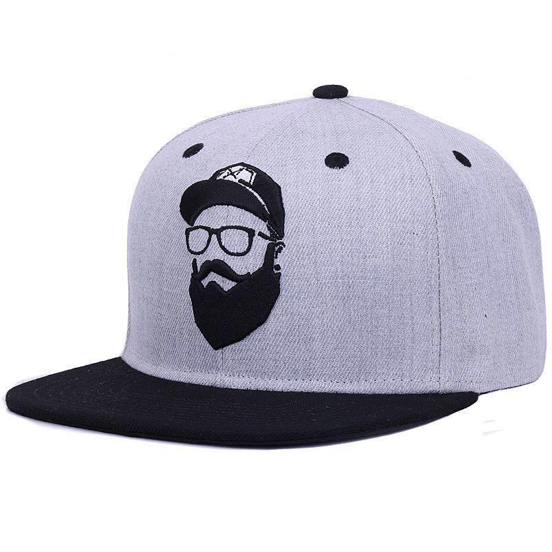 Original Grey Vintage Embroidery Character Snapback Cap