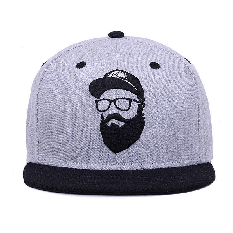 Original Grey Vintage Embroidery Character Snapback Cap