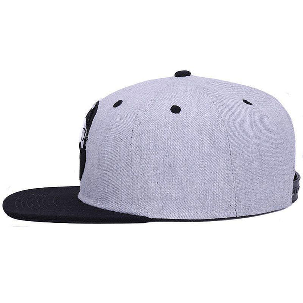 Original Grey Vintage Embroidery Character Snapback Cap