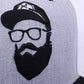 Original Grey Vintage Embroidery Character Snapback Cap
