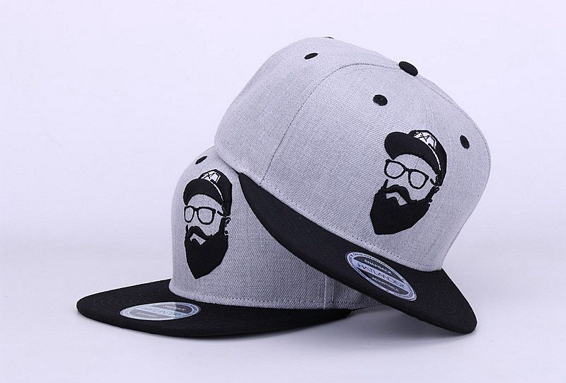 Original Grey Vintage Embroidery Character Snapback Cap