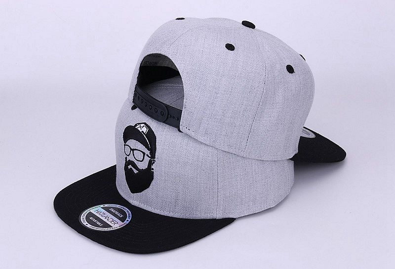 Original Grey Vintage Embroidery Character Snapback Cap