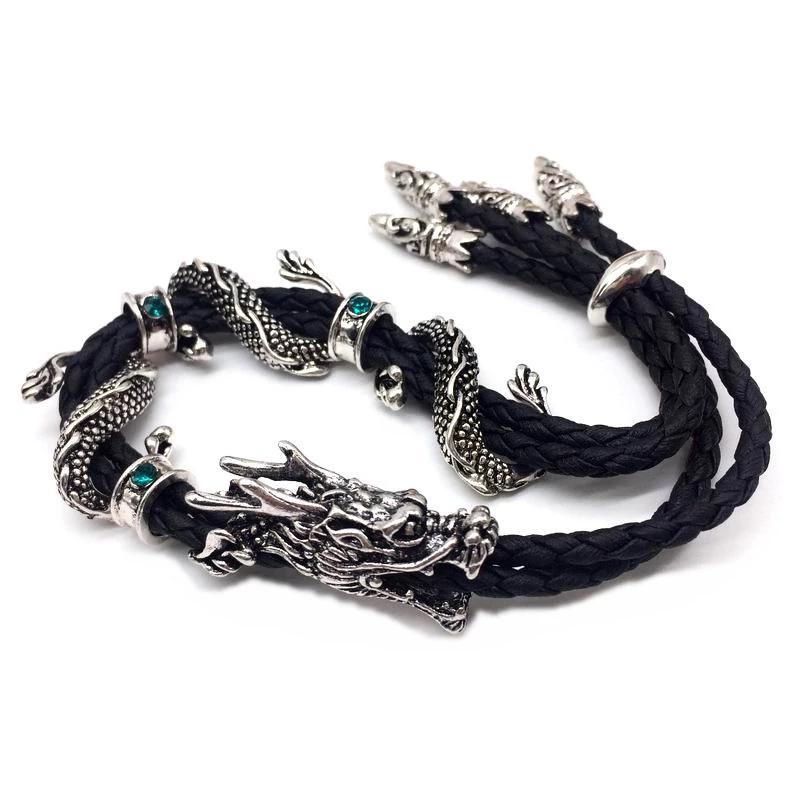 Classic Leather Dragon Bracelet Main image