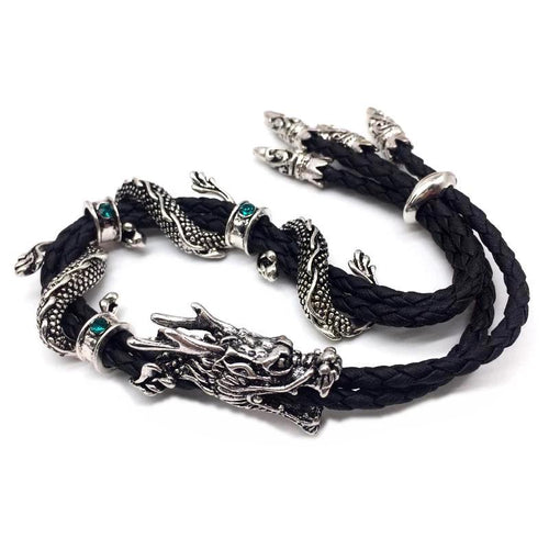 Classic Leather Dragon Bracelet