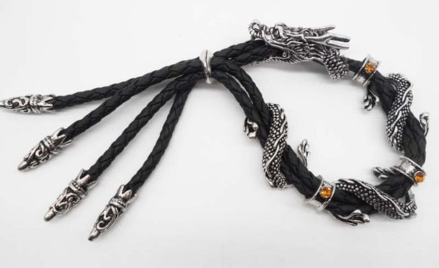 Classic Leather Dragon Bracelet