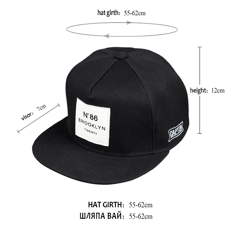 BROOKLYN Letters Solid Color Patch Snapback Hat