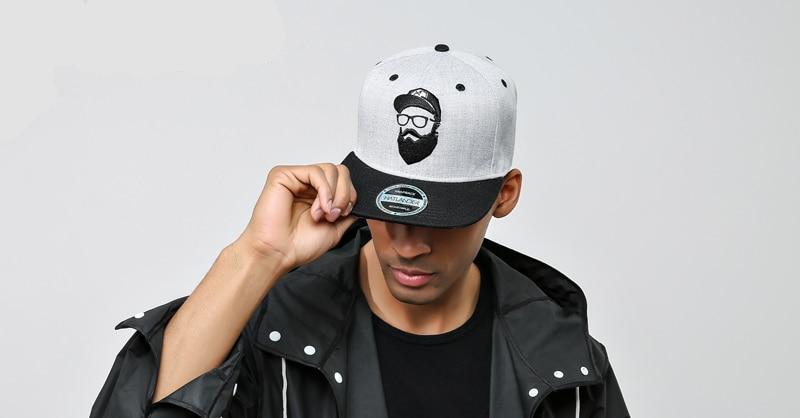 Original Grey Vintage Embroidery Character Snapback Cap