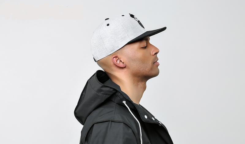 Original Grey Vintage Embroidery Character Snapback Cap