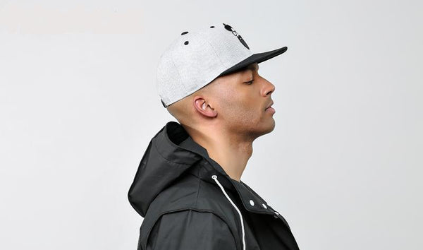 Original Grey Vintage Embroidery Character Snapback Cap