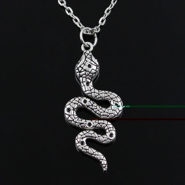 Silver Snake Pendant Necklace Secondary image