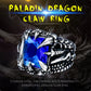 Dragon Claw Ring With Red/Blue/Black Stone