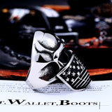 American Flag Stainless Steel Mens Skull Ring skull rings for men skull ring skull rings for women