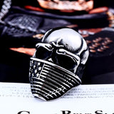 American Flag Stainless Steel Mens Skull Ring skull rings for men skull ring skull rings for women