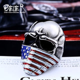 American Flag Stainless Steel Mens Skull Ring skull rings for men skull ring skull rings for women