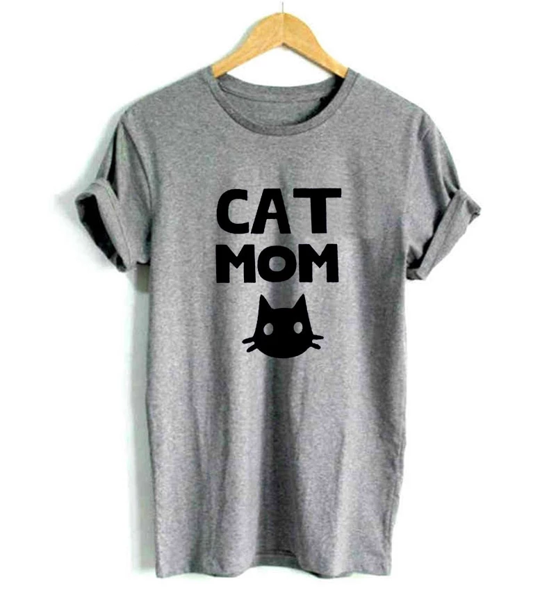 Cat Mom Print Womens T-Shirt
