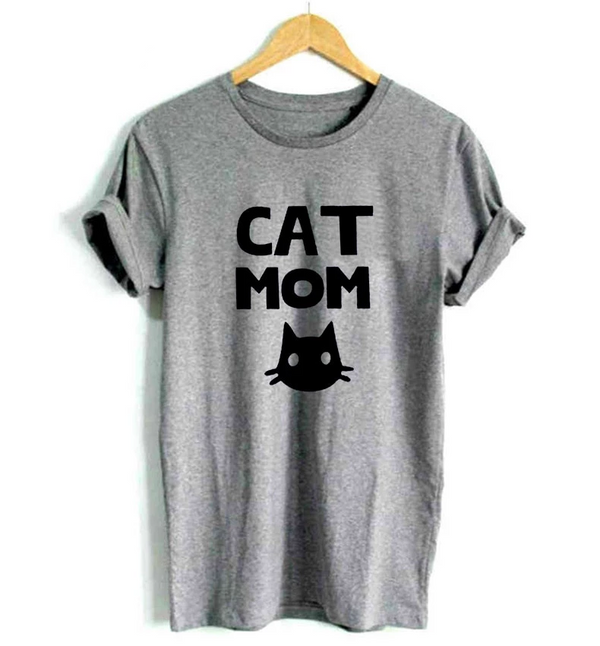 Cat Mom Print Womens T-Shirt