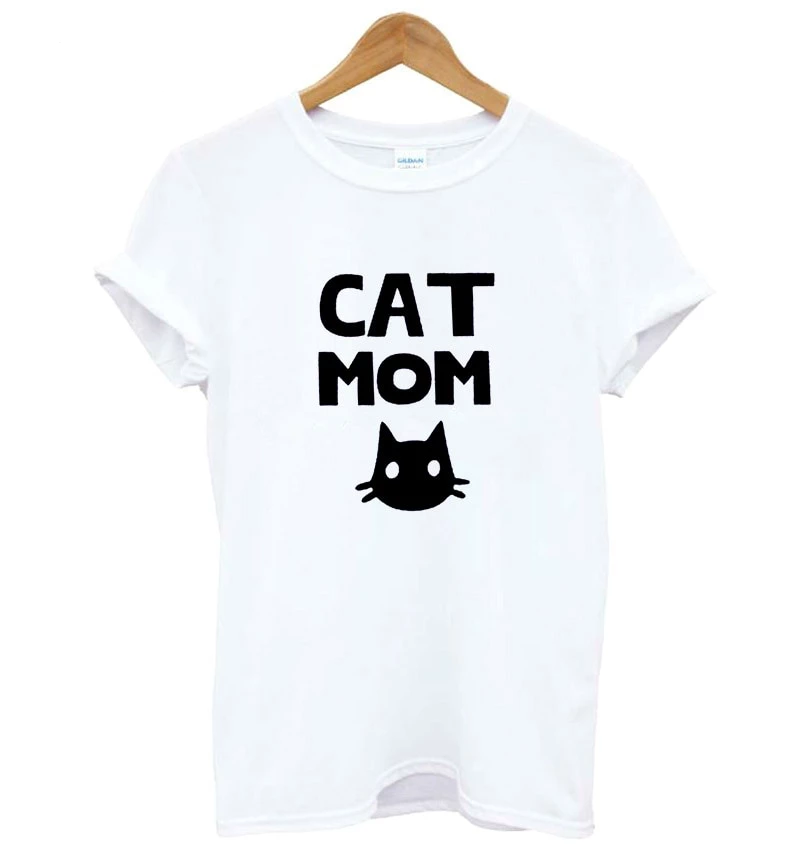 Cat Mom Print Womens T-Shirt