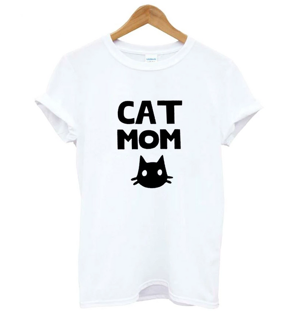 Cat Mom Print Womens T-Shirt