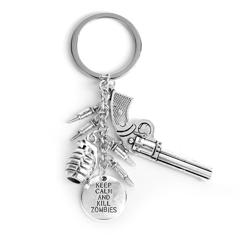 Keep Calm And Kill Zombies Gun Keychain Secondary image
