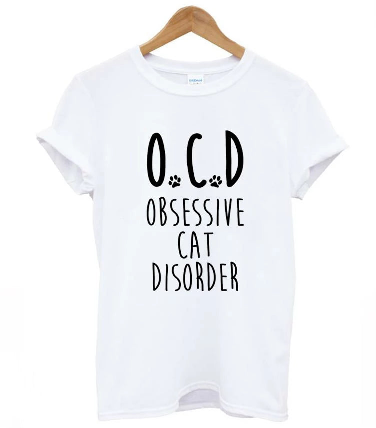 OCD Obsessive Cat Disorder Print Women T-Shirt