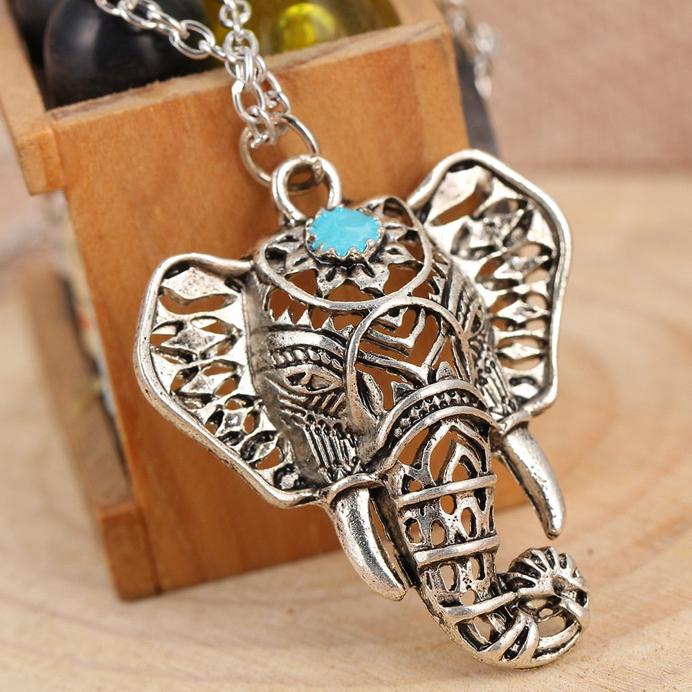 Boho Elephant Pendant Necklace Main image