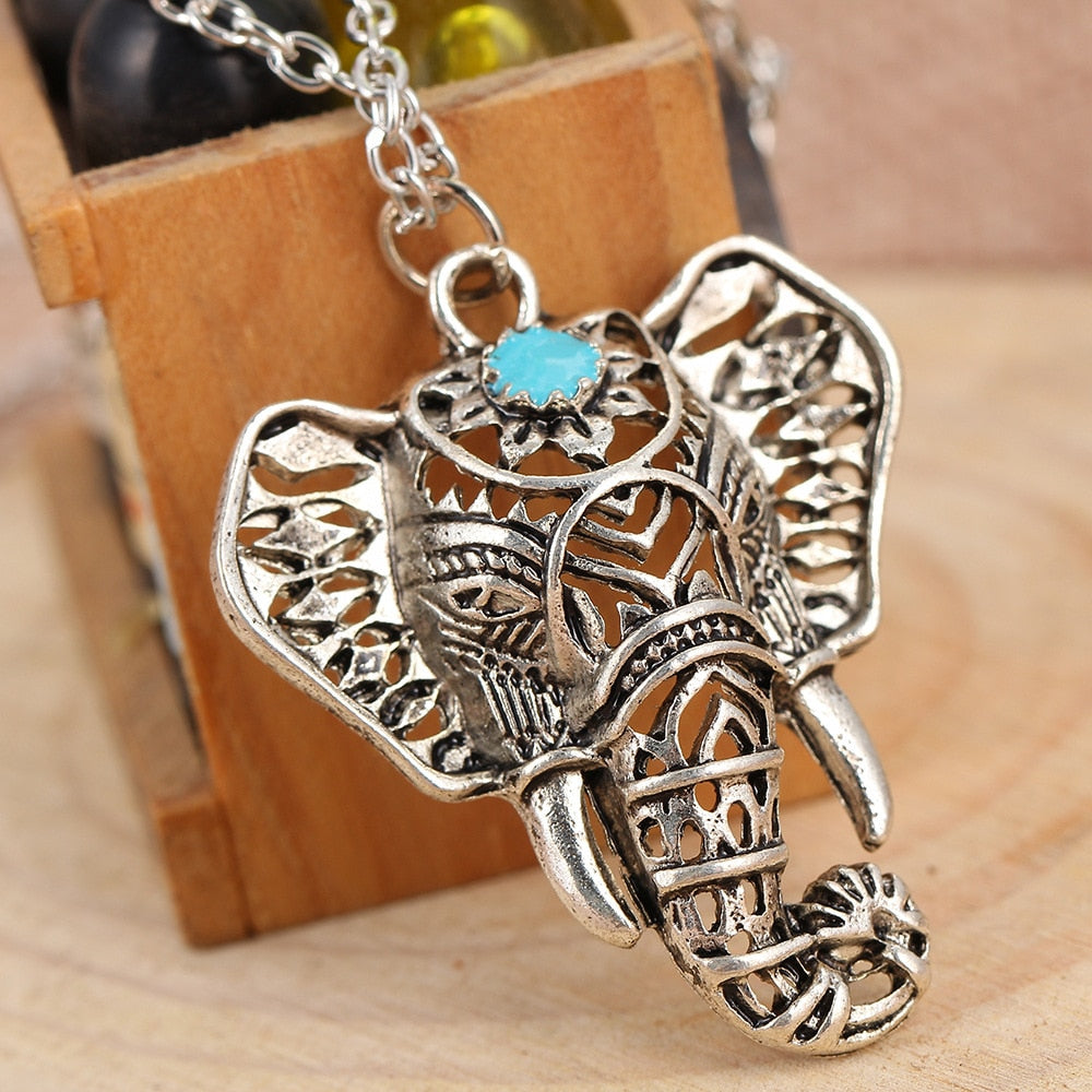 Boho Elephant Pendant Necklace