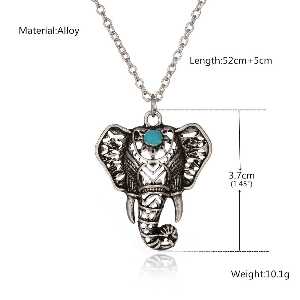 Boho Elephant Pendant Necklace