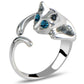 silver cat ring kitty ring cats eye ring