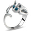 silver cat ring kitty ring cats eye ring